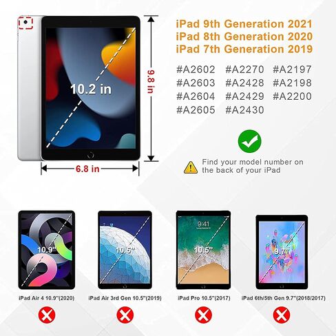 Hi Space for iPad 9th 8th 7th Generation Case for iPad 10.2 Case 2021 2020 2019 Dog with Pencil Holder, Cartoon Cute Shockproof Protective Cover Auto Sleep Wake for A2270 A2428 A2429 A2197 in Saudi Arabia