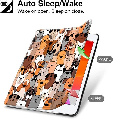 Hi Space for iPad 9th 8th 7th Generation Case for iPad 10.2 Case 2021 2020 2019 Dog with Pencil Holder, Cartoon Cute Shockproof Protective Cover Auto Sleep Wake for A2270 A2428 A2429 A2197 in Saudi Arabia