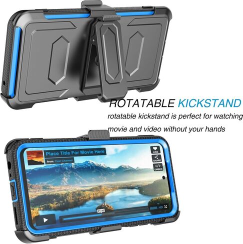 Tekcoo Holster Case For Motorola Moto G Power 5G | 2024 Only | XT2415 [Tshell] Shock Absorbing [Built-in Screen Protector] [Kickstand Locking Belt Clip] Carrying Swivel Defender Full Body Cover -Black in Saudi Arabia
