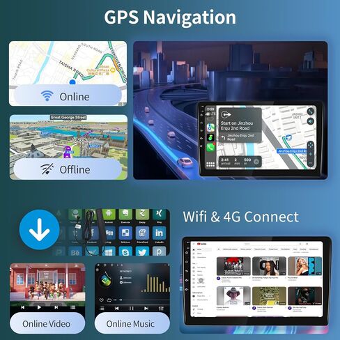 ترقية [2+32G] ستيريو راديو السيارة لهوندا أكورد 2003-2007، مع [Carplay & Android Auto] شاشة لمس 10.1 بوصة بلوتوث 5.0 ملاحة GPS 4G WiFi راديو AM/FM/RDS، مع كاميرا احتياطية DSP EQ AHD رباعية النواة in Saudi Arabia