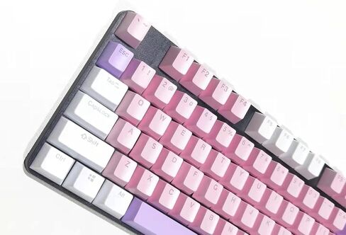 مجموعة 104 أغطية مفاتيح | أغطية مفاتيح ABS بإضاءة خلفية للوحة المفاتيح الميكانيكية MX - ملف تعريف OEM للوحة المفاتيح الميكانيكية 61 87 104 (104، أرجواني + وردي + أبيض) in Kuwait