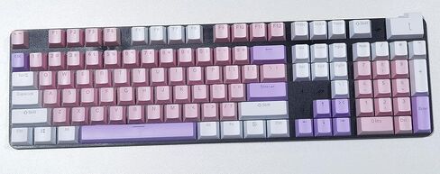 مجموعة 104 أغطية مفاتيح | أغطية مفاتيح ABS بإضاءة خلفية للوحة المفاتيح الميكانيكية MX - ملف تعريف OEM للوحة المفاتيح الميكانيكية 61 87 104 (104، أرجواني + وردي + أبيض) in Kuwait