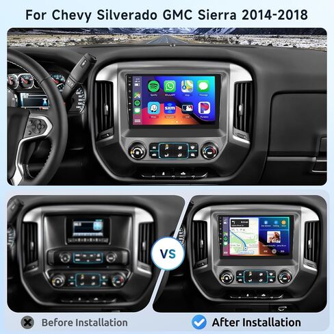 ستيريو راديو السيارة 2G+64G لسيارة Chevy Silverado GMC Sierra 2014-2018 مع CarPlay/Android Auto، وحدة رأس شاشة تعمل باللمس 10.1 بوصة Android 13، GPS/WiFi/Bluetooth/وصلة مرآة/SWC/HD in Saudi Arabia
