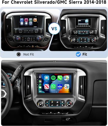 [8 CORE 2G+64G] راديو سيارة لسيارة شيفروليه سيلفرادو/جي إم سي سييرا 2014-2018 مع Carplay اللاسلكي/Android Auto، 10.1 بوصة Android 13 ستيريو السيارة، بلوتوث، GPS، WiFi، SWC، كاميرا احتياطية in Saudi Arabia