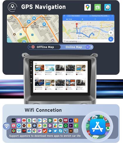 [8 CORE 2G+64G] راديو سيارة لسيارة شيفروليه سيلفرادو/جي إم سي سييرا 2014-2018 مع Carplay اللاسلكي/Android Auto، 10.1 بوصة Android 13 ستيريو السيارة، بلوتوث، GPS، WiFi، SWC، كاميرا احتياطية in Saudi Arabia