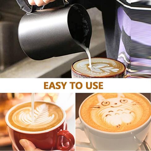 Milk Frothing Pitcher Stainless Steel Espresso Steaming Pitchers, Coffee Milk Frother Jug Cup for Espresso Machines Cappuccino Latte Art (Silver, 5 OZ / 150ML) in Saudi Arabia