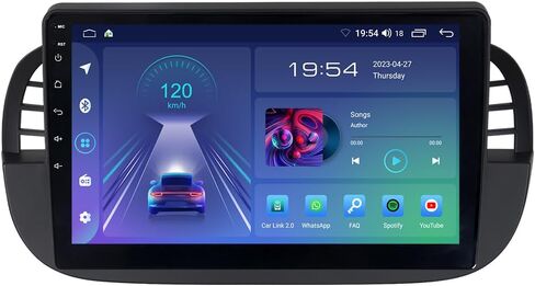ASURE 9 inch Carplay Stereo Car in-Dash GPS Navigation Unit for Fiat 500 500C 2007-2015 Black,4 Core 2G+32G Android System Car Radio Receiver Auto,SWC,DSP,1280x720 IPS Touchscreen Multimedia Player in Saudi Arabia
