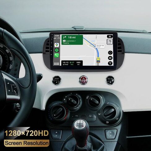 ASURE 9 inch Carplay Stereo Car in-Dash GPS Navigation Unit for Fiat 500 500C 2007-2015 Black,4 Core 2G+32G Android System Car Radio Receiver Auto,SWC,DSP,1280x720 IPS Touchscreen Multimedia Player in Saudi Arabia