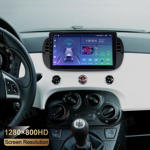 ASURE 9 inch Carplay Stereo Car in-Dash GPS Navigation Unit for Fiat 500 500C 2007-2015 Black,4 Core 2G+32G Android System Car Radio Receiver Auto,SWC,DSP,1280x720 IPS Touchscreen Multimedia Player in Saudi Arabia