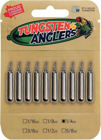 Tungsten 4 Anglers – 97% Pure Tungsten Skinny Drop Shot Weight Perfect Your Finesse Fishing |1/8oz. to 1/2oz. - Multi-Color | Perfect Your Finesse Fishing – 4-10-Pack/Bag in Saudi Arabia