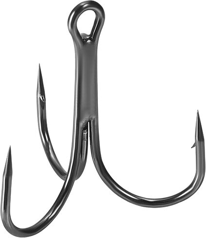 PATIKIL Fishing Treble Hooks, Strong Treble Fish Hook High Carbon Steel Fishing Hooks Round Bend Barbed for Freshwater Saltwater in Saudi Arabia