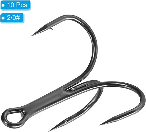 PATIKIL Fishing Treble Hooks, Strong Treble Fish Hook High Carbon Steel Fishing Hooks Round Bend Barbed for Freshwater Saltwater in Saudi Arabia