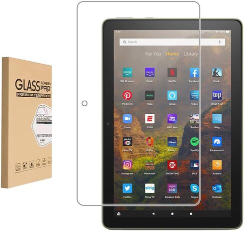 واقي شاشة لهاتف Amazon Kindle Fire HD 10 2023/2021/Fire HD 10 Kids Pro/Fire HD 10 Plus من الزجاج المقسى، صلابة 9H مضادة للخدش، خالية من الفقاعات، سهلة التركيب. (عبوة واحدة) in Saudi Arabia