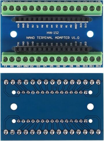 2 قطعة Mini Nano V3.0 ATmega328P لوحدة تحكم Arduino Micro Controller مع كابل USB + Nano V3.0 توسيع I/O Shield Board Breakout Screw Terminal محول in Kuwait