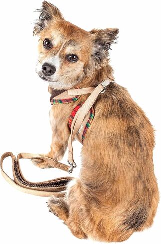 Pet Life ® Luxe Collection Dapperbone 2-in-1 Adjustable Fashion Dog Harness and Leash with Dog Bowtie by Collar - Pet Harness with Reversible Breathable Mesh and Alloy Dog Leash attachments in Saudi Arabia