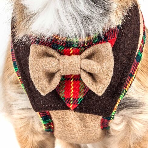 Pet Life ® Luxe Collection Dapperbone 2-in-1 Adjustable Fashion Dog Harness and Leash with Dog Bowtie by Collar - Pet Harness with Reversible Breathable Mesh and Alloy Dog Leash attachments in Saudi Arabia