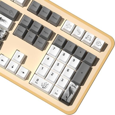 Keycaps Cherry Profile 125 Keys PBT Dye Sublimation Custom Keycaps Suitable for GK61/64/68/84/87/96/980/104/108 Cherry MX Switch ANSI/ISO Layout Mechanical Keyboards keycaps (Japanese) in Saudi Arabia