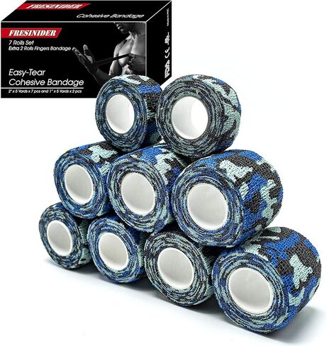 FRESINIDER 16 Rolls Self Adhesive Wrap Athletic Tape Gauze,Medical Bandage,Breathable Elastic Cohesive Bandage for Sports Injury & Pet (Camo) in Saudi Arabia