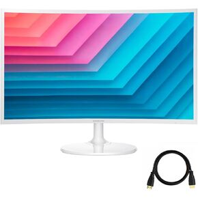 Curved Monitor for Business Gaming 27" FHD 1920 * 1080 LED Widescreen AMD FreeSync 4ms Response Time 60Hz Refresh Rate Ultra-Slim HDMI DisplayPort Anti-Glare HDMI Cable (27inch) (27inch)