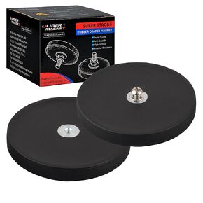 ULIBERMAGNET 4Pack Pot Magnets,Strong Neodymium Round Magnet with M8 Male Thread, Powerful Magnetic Removable Mounting for Lighting,Tools, Equipment with Bolt