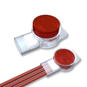 UR 3 Port Connector Corrosion-Resistant Moisture-Proof Waterproof Clear Button Wire Splice Connector Butt for Weak Current Wire Connection Such as Loudspeaker Wires (50 pcs)