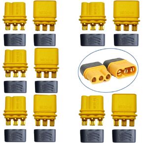 5 Pairs Amass MR30 Plug Male Female Connector Adapter 2mm Bullet Plug Connector with Sheath Housing for RC Lipo Battery