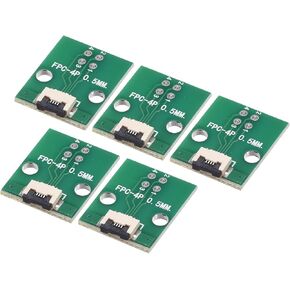 MECCANIXITY FPC FFC PCB Converter Board 4P 0.5mm on Socket Side, Back 1.0mm, to DIP 2.54mm for LCD 3D Printer Camera DVD TV Laptop Pack of 5