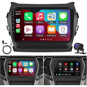 Android 13 Car Stereo for Hyundai IX45 Santa FE 2013-2018, 9 Inch Touch Screen Radio with Wireless Carplay Android Auto, Mirror Link Car Radio Bluetooth GPS WiFi FM SWC Backup Camera MIC 2+32G