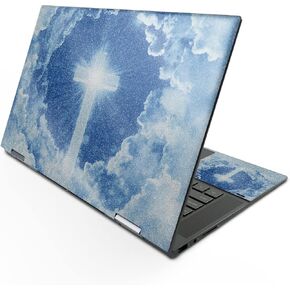 MightySkins Glossy Glitter Skin Compatible with HP Envy x360 15" (2022) - Faith Clouds | Protective, Durable High-Gloss Glitter Finish | Easy to Apply, Remove, and Change Styles | Made in The USA