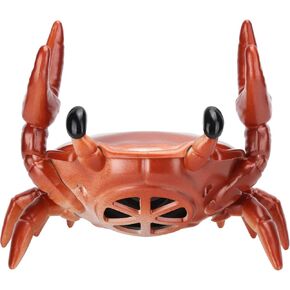 2 in 1 Creative Mobile Phone Stand+Bluetooth Speaker, Crab Shape Bracket 360 Degree Surround Speaker Creative Desktop Decoration (Red)