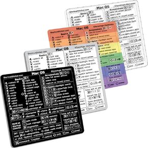 (M1+Intel 3-Pack BlackWhiteClear) Mac OS Reference Keyboard Shortcut Sticker - Vinyl - Size 3.25 inx3.25 in Compatible with MacBook Pro Air iMac Mini