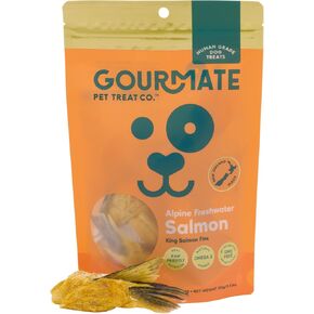 Salmon Dog Treats- Human Grade Dog Treats - 100% Natural, Freeze Dried Snack with Omega-3 for Training and Immune Support- Chunky Raw-Friendly Chew with Cartilage 100g/3.53oz by Gourmate Pet Treats