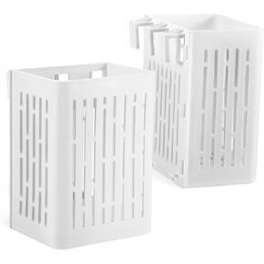 SUPVOX 2pcs Aquatic Plant Cup with Hooks: Hanging Aquarium Plant Holder - Plastic Aquatic Plant Pot for Fish Tank Aquarium (White)