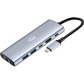 Adesso AUH-4035 USB C Docking Station Multiport Adapter Type C Hub 6-in-1 Supports x1 4K HDMI, x2 USB-A 3.2, 1x USB-C 3.2, x1 RJ45, x1 PD