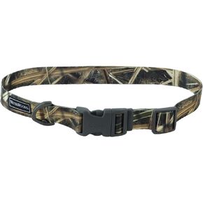 Coastal Pet - Water & Woods Adjustable Dog Collar - Durable Dog Collar with Curved Snap Lock Buckle - Patterned Collar for Dog - Stylish & Adjustable - Shadow Grass Blades, Medium - 1" x 14"-20"