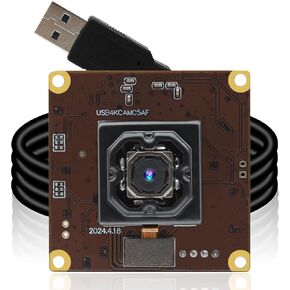 ELP 11MP وحدة كاميرا USB مضادة للاهتزاز وضبط تلقائي للصورة للكمبيوتر 4K 30 إطارًا في الثانية وكاميرا كمبيوتر صغيرة وكاميرا Lightburn للحفر بالليزر UVC USB2.0 وكاميرا ويب بزاوية واسعة 90 درجة للبث المباشر ومراقبة الطابعة ثلاثية الأبعاد