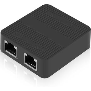 CERRXIANR RJ45 Ethernet Splitter Adapter Gigabit, RJ45 Network Splitter 1 to 2, Cat5, Cat6, Cat7 RJ45 Network Extension Connector, 2 Ports Devices Share The Internet at The Same Time-Black