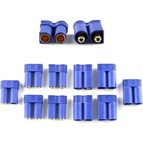E-outstanding 5 Pairs EC5 Battery Connector Plugs Male and Female Gold Bullet Banana Plug Sets (5X Male + 5X Female)