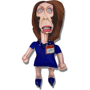 Nancy Pelosi Dog Toy for All Breeds | Crazy Nancy Chew Toy with Squeaker, Republican Gag Gift, Triple Stitched Durable Polyester, 12" Small