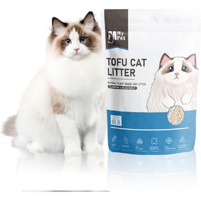My Pet ToFu Cat Litter clumping Flushable Unscented Odor Control Lightweight Hard Clumping Natural Dust-Free Pure Cat Litter (6 LB/Bag) (24lbX4bags)