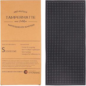 KYONANO Tamper Mat, Espresso Tamping Mat, Heavy-Duty Luxury High-Grip and Food-Safe Black Silicone Coffee Tamp Mat, Espresso Tamping Mat, Barista Accessories, Bar Worktop Tool