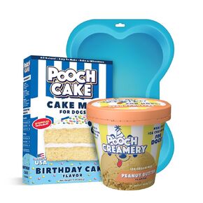Pooch Cake Dog Birthday Kit - Birthday Cake Flavor Cake & Birthday Cake Ice Cream Mix for Dogs…