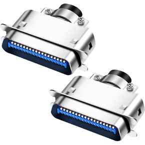 MEIRIYFA CN 36 Pin IDC Male Connector Printer Flat Ribbon Cable Adapter, 2Pack CN36 IDC 36 Pin Male Centronics Connector Adapter for Printer (Male)