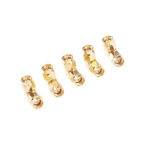 5pcs SMA Male to SMA Male Right Angle 90 Degree Gold Plated RF Coaxial Coax Adapter for Antenna(F99-5)