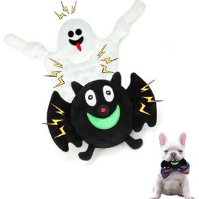 Rypet Halloween Dog Toys 2 Pack, Stuffed Dog Toys Squeaker Plush Pet Toy with Crinkle Paper Interactive Durable Puppy Chew Toys Dog for Medium Small Dogs