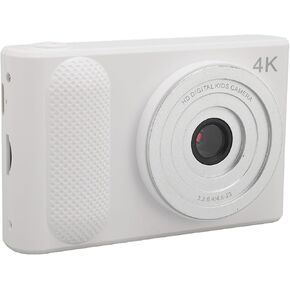 Digital Camera 48MP 4K, Auto Focus Compact Camera with 2.4 Inch Screen, 16X Digital Zoom, Vlogging Camera for Teens Beginners (White)