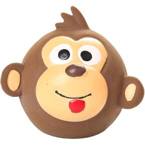 Brown Pet Dog Squeaky Toy, Lovely Monkey Shape Latex Chew Squeaker Toy, Chewing Teeth Cleaning and Training Toy for Dogs Monkey Dog Squeak Toys Pet Supplies