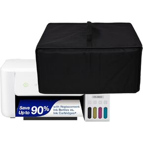 Printer Cover Anti-Static Heavy Duty Waterproof Printer Protective Cover Case for Epson EcoTank ET-2800 Wireless Color All-in-One Printer/Epson EcoTank ET-2850/ET-2400 Wireless Printer (Black)
