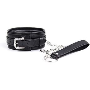 Collar For Women Collar And Leash Set Women An Collar And Leash Leather Choker Collars Detachable Leash Chain Durable Leather Collar With Alloy Buckle Black