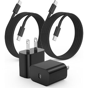 iPhone 15 16 Charger, 20W USB C Fast Charging Block and 6ft Type C to C Cable Cord Long for Apple iPhone 15 Plus/15 Pro Max/16 Pro,iPad Pro 12.9 inch/4/3 Gen, iPad Wall Plug Power Adapter Cube Brick